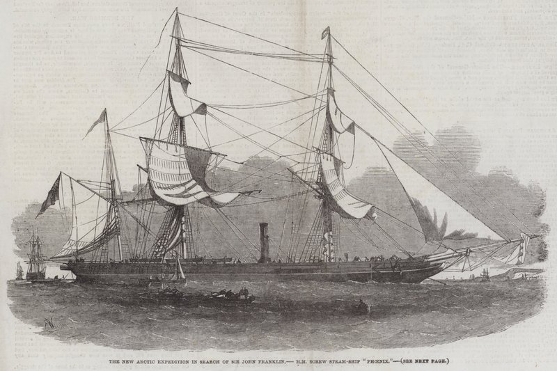Den nye arktiske ekspedisjonen på jakt etter Sir John Franklin, HM Screw Steam-Ship Phoenix av Edwin Weedon