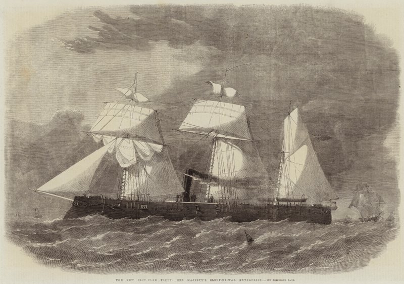 Den nye jernkledde flåten, Hennes Majestets Sloop-of-War Enterprise av Edwin Weedon