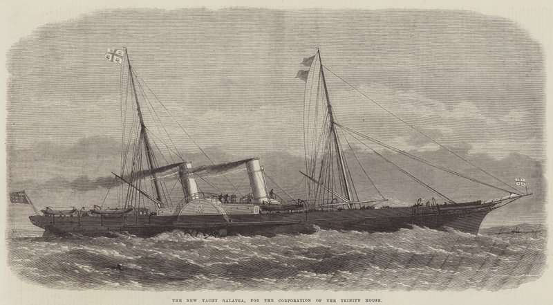 The New Yacht Galatea, for Corporation of the Trinity House av Edwin Weedon