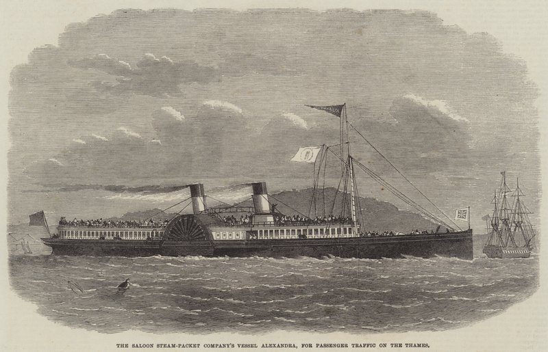 Saloon Steam-Packet Companys fartøy Alexandra, for passasjertrafikk på Themsen av Edwin Weedon