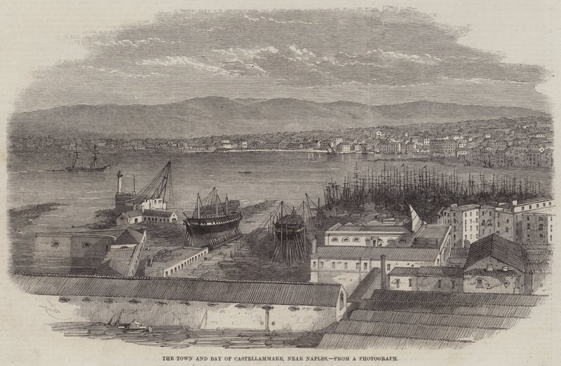 Byen og Castellammare-bukten, nær Napoli av Edwin Weedon