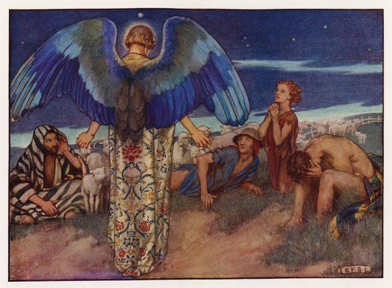 Carols: While Shepherds Watched (litho-farge) av Eleanor Fortescue Brickdale