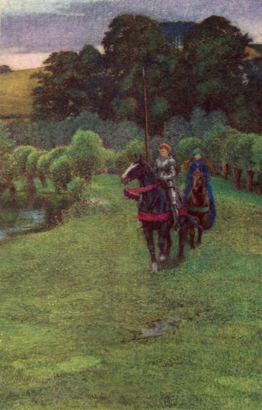 Enid de syklet så sakte og de så så bleke ut (farge litho) av Eleanor Fortescue Brickdale