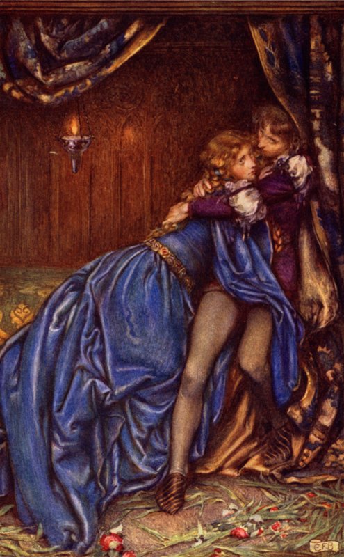 Guinevere (farge litho) av Eleanor Fortescue Brickdale