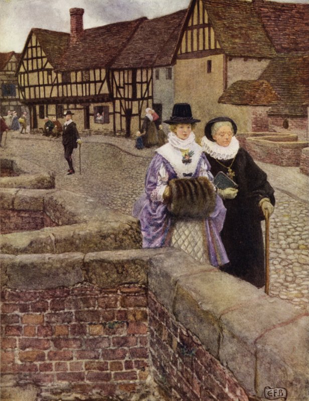 Jeg så henne bare gå forbi, og likevel elsker jeg henne til jeg dør! (farge litho) av Eleanor Fortescue Brickdale