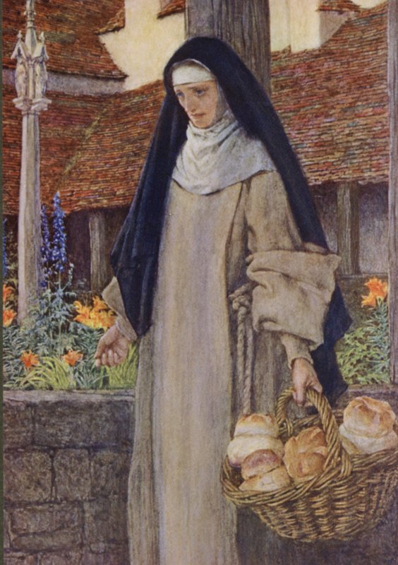 Illustrasjon for Idylls Of The King av Alfred Lord Tennyson (farge litho) av Eleanor Fortescue Brickdale