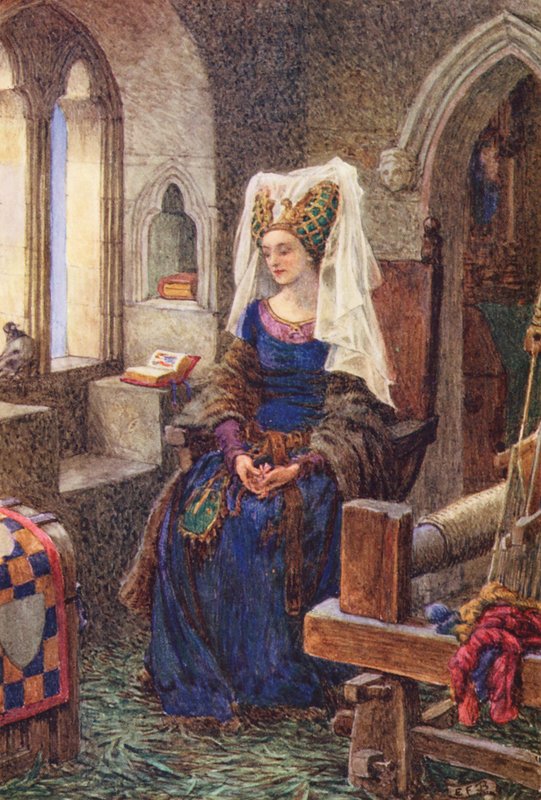 Illustrasjon for The Gathering of Brother Hilarius av Michael Fairless (farge litho) av Eleanor Fortescue Brickdale