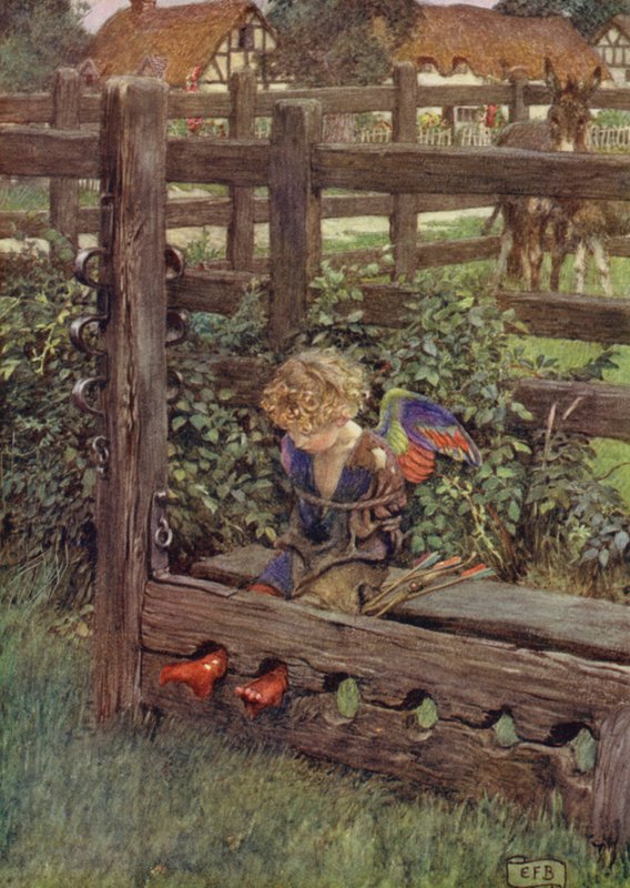 Er noen cozened av en tåre som som en perle forakt gjør slites? Her står tyven (farge litho) av Eleanor Fortescue Brickdale