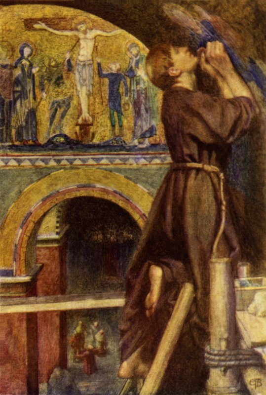 Gamle bilder i Firenze (farge litho) av Eleanor Fortescue Brickdale