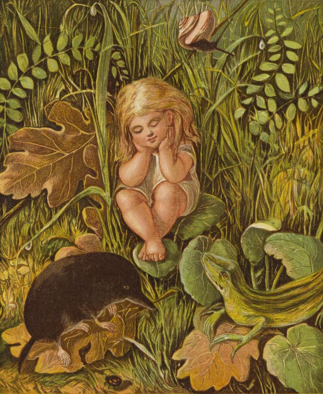 De to onde tungene (farge litho) av Eleanor Fortescue Brickdale