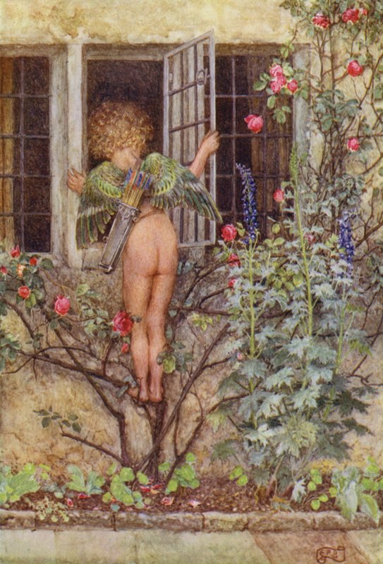 Med hver ting den vakre søppelkassen, min søte dame, reis deg, reis deg, reis deg! (farge litho) av Eleanor Fortescue Brickdale