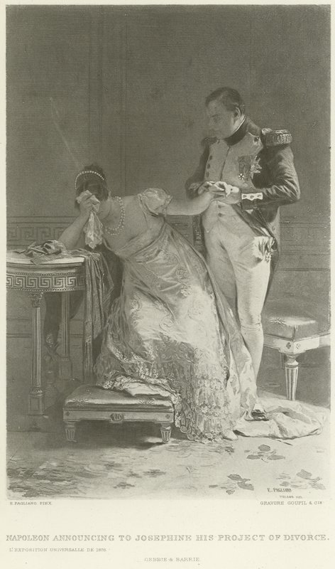 Napoleon kunngjorde for Josephine sitt prosjekt med skilsmisse (gravyr) av Eleuterio Pagliano