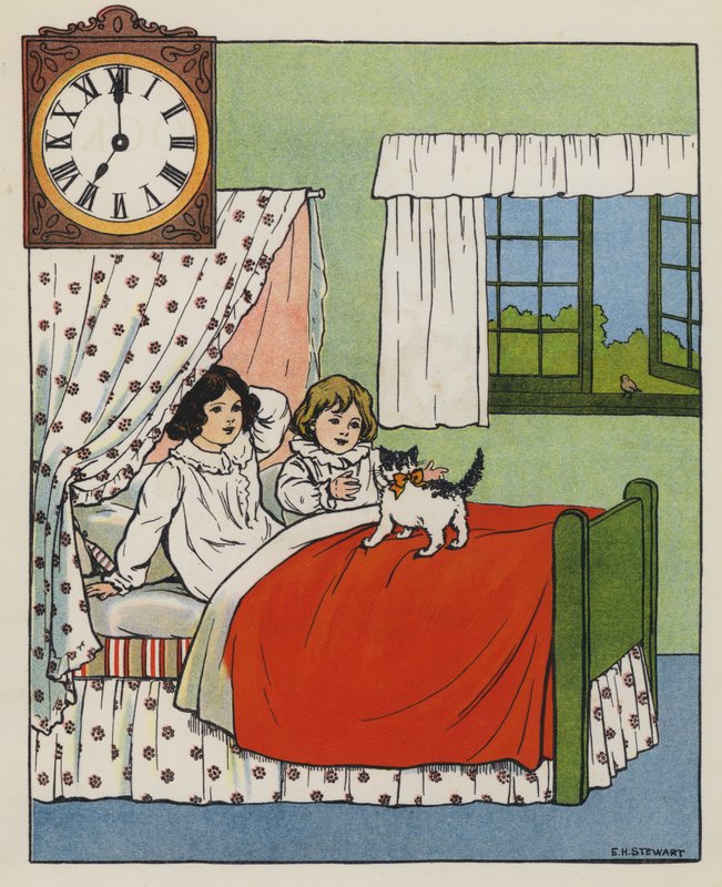 Oppvåkningstid (farge litho) av Elise H. Stewart