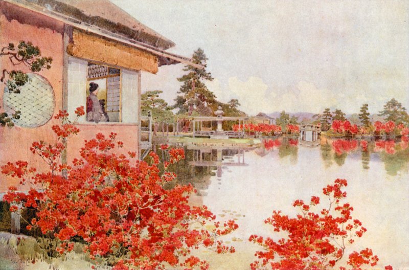 Asalea, Nagaoka (farge litho) av Ella Du Cane