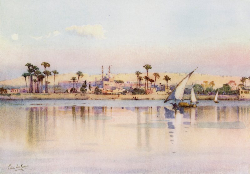 Kairo og citadellet fra Giza (farge litho) av Ella Du Cane