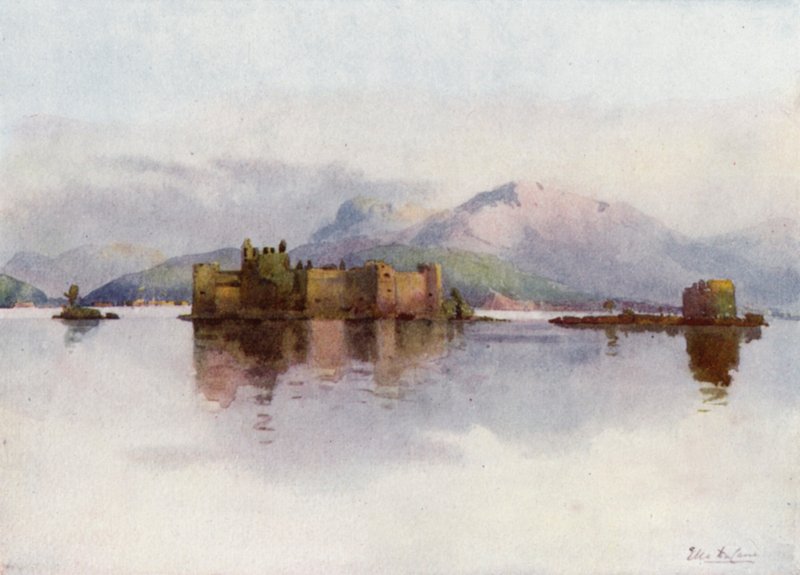 Cannero, Lago Maggiore (farge litho) av Ella Du Cane