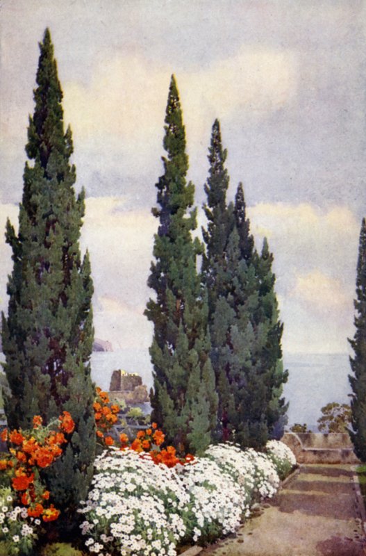 Cypress Avenue, Quinta Stanford (farge litho) av Ella Du Cane