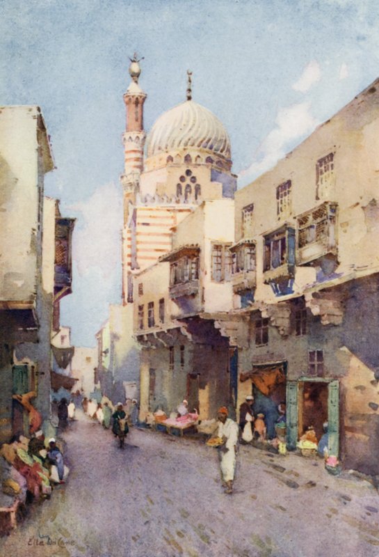 Darb-el-Gamamiz, Kairo (litho-farge) av Ella Du Cane