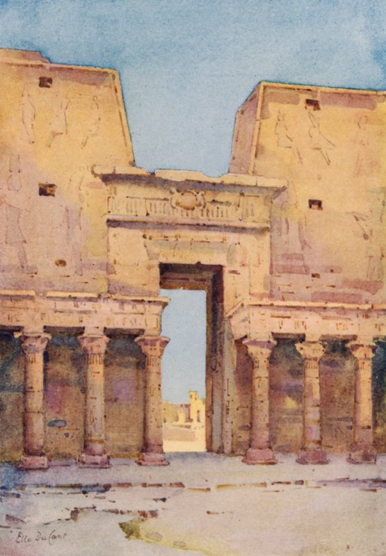 Edfu (farge litho) av Ella Du Cane