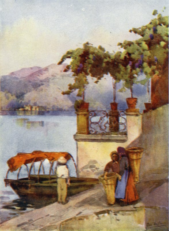 Leaving the Market (farge litho) av Ella Du Cane