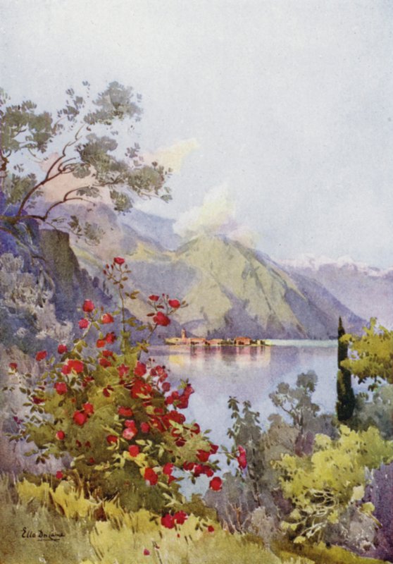 Menaggio, Comosjøen (farge litho) av Ella Du Cane