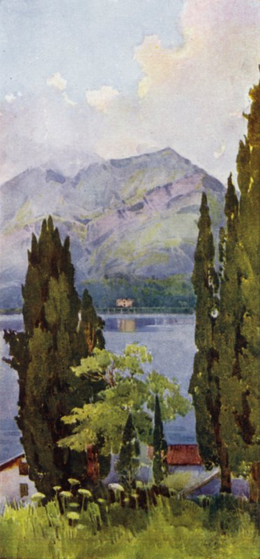 Monte Crocione, Comosjøen (farge litho) av Ella Du Cane