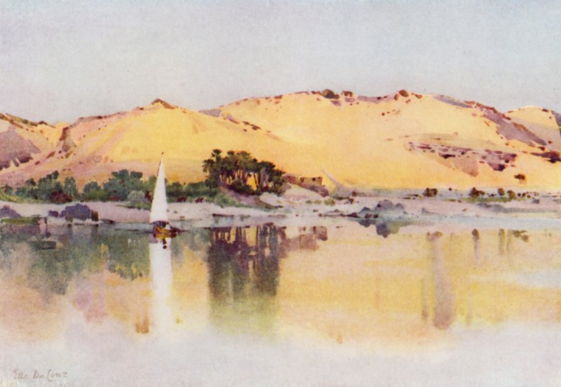 Sandbakker på vestbredden av katarakten (farge litho) av Ella Du Cane
