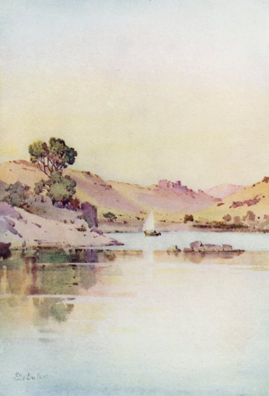 Klosteret St Simon, Assuan (farge litho) av Ella Du Cane