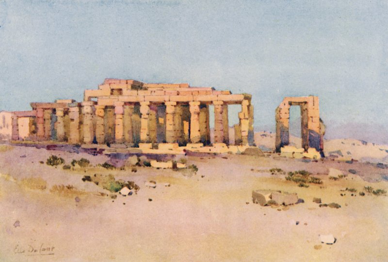 Ramesseum (farge litho) av Ella Du Cane