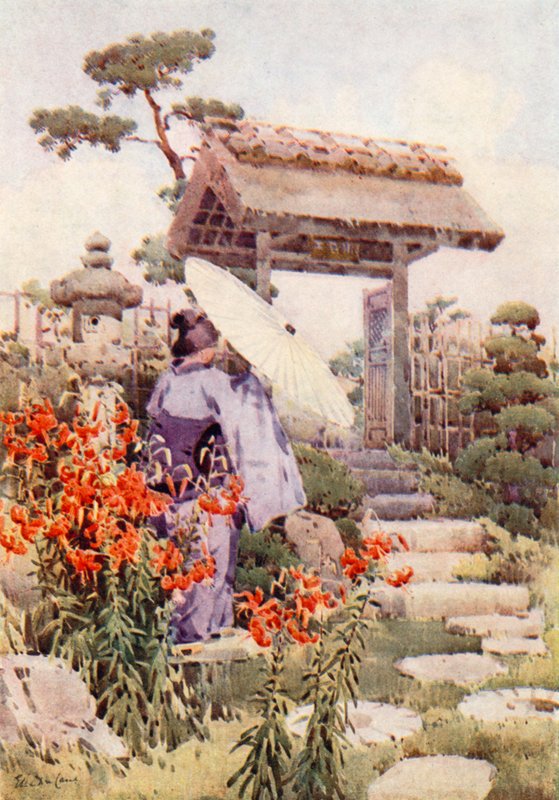 Tiger Lilies (farge litho) av Ella Du Cane