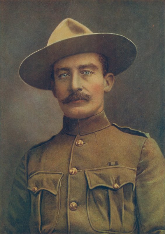 Oberst Robert S. S. Baden-Powell, Forsvareren av Mafeking. I felttjenesteuniform som oberst for Irregular Horse av Elliott and Fry Photography Studio