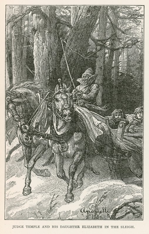 Dommer Temple og datteren Elizabeth i sleden (gravering) av Elviro Michael Andriolli