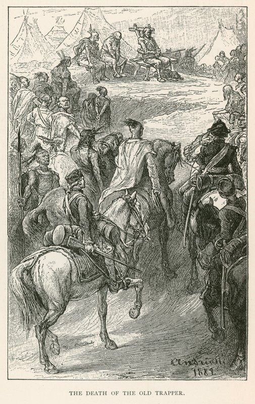 Den gamle pelsjegerens død (gravering) av Elviro Michael Andriolli