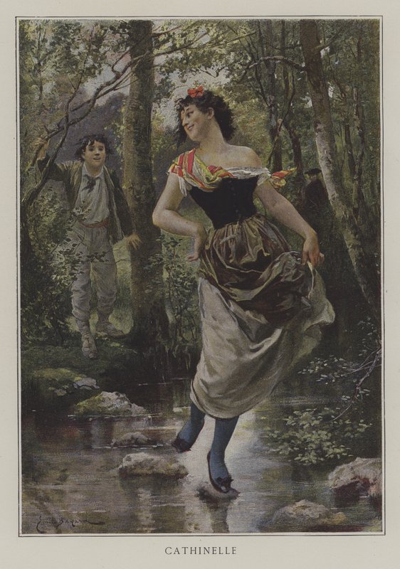 Cathinelle (farge litho) av Emile Antoine (after) Bayard