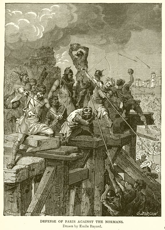 Forsvar av Paris mot normannerne av Emile Antoine Bayard