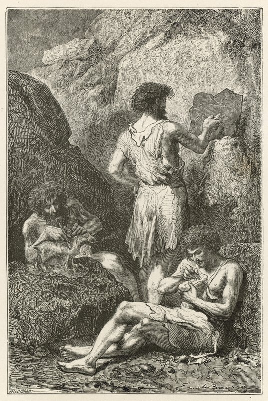 Forløperne til Raphael og Michelangelo, eller fødselen av kunsten å tegne og skulptur på reinens tid av Emile Antoine Bayard
