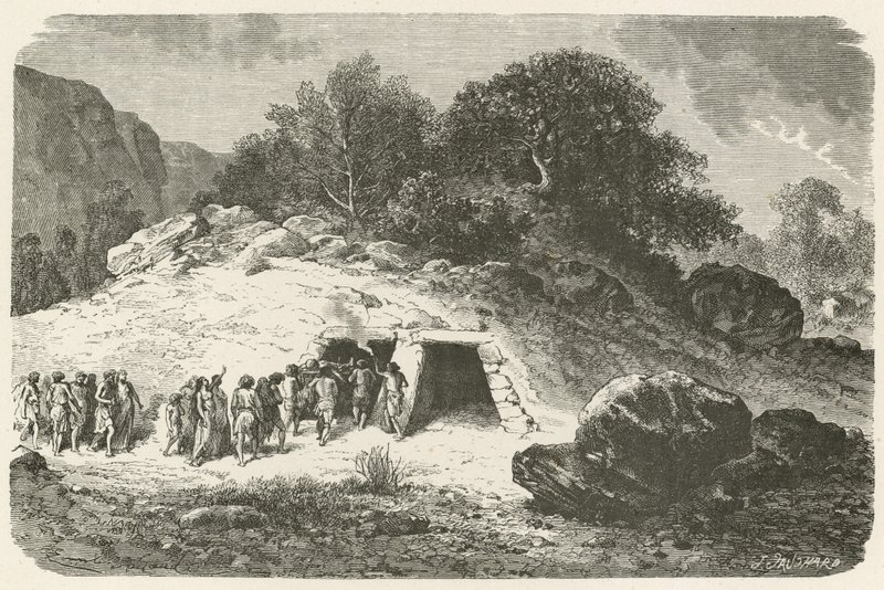 En tumulus i epoken med polert stein av Emile Antoine Bayard