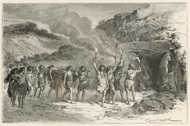 En begravelsesseremoni på tidspunktet for reinen av Emile Antoine Bayard