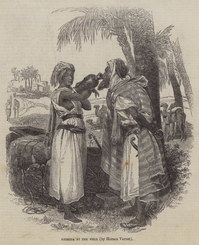 Rebecca ved brønnen av Emile Jean Horace Vernet