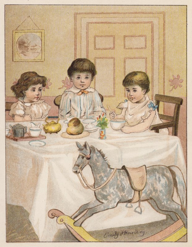I barnehagen (farge litho) av Emily Harding