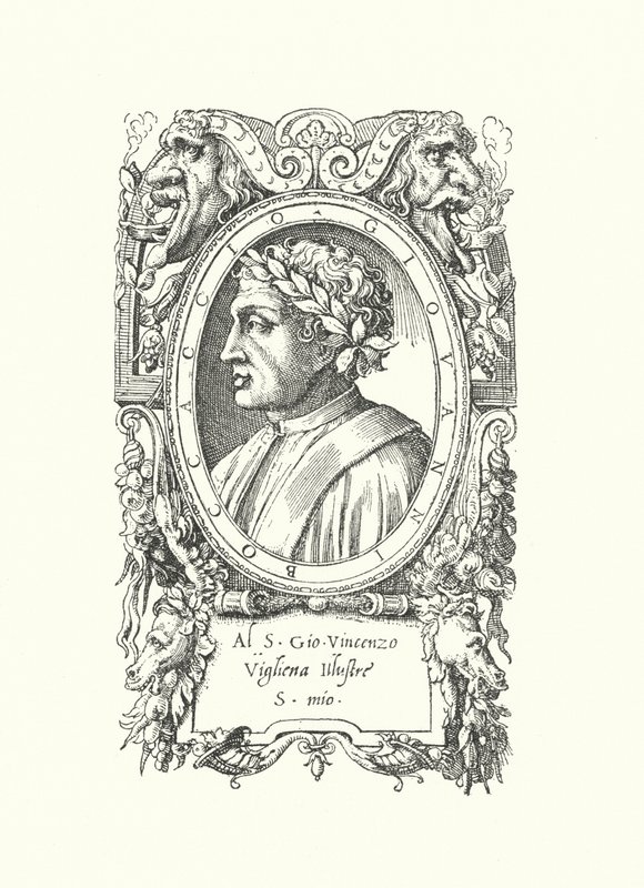 Giovanni Boccaccio , italiensk poet, romanforfatter og humanist av Enea Vico