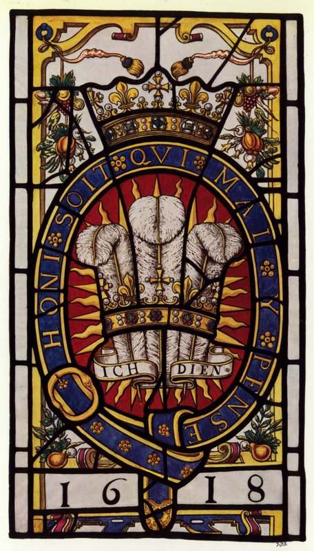 Holborn, Staple Inn, Glass Badge of Prince of Wales, 1618, 2 fot 10 12 i høyden av English Photographer