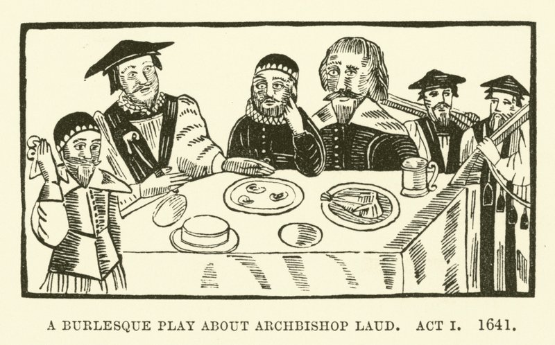 Et burlesk skuespill om erkebiskop Laud, akt I, 1641 av English School