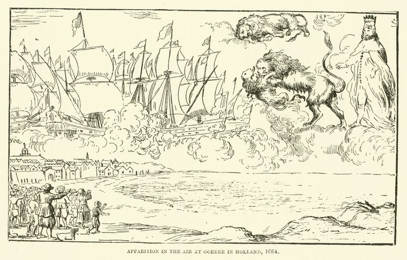 Åpenbaring i luften ved Goeree i Holland, 1664 av English School