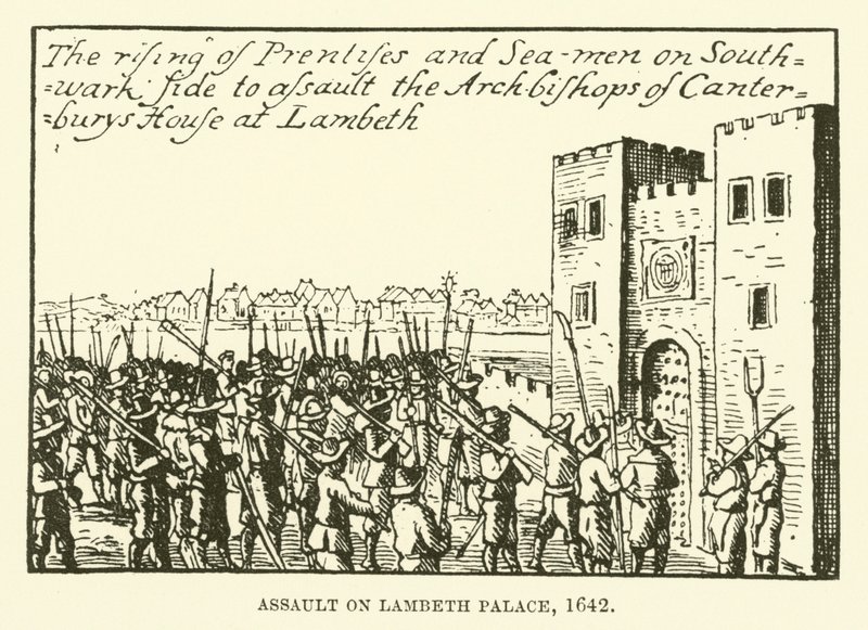 Angrep på Lambeth Palace, 1642 av English School