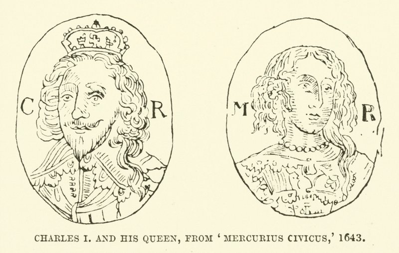 Charles I og hans dronning, fra Mercurius Civicus, 1643 av English School