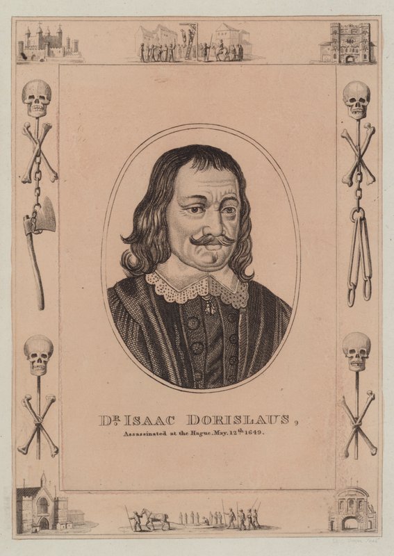 Dr. Isaac Dorislaus, myrdet i Haag, 12. mai 1649 av English School