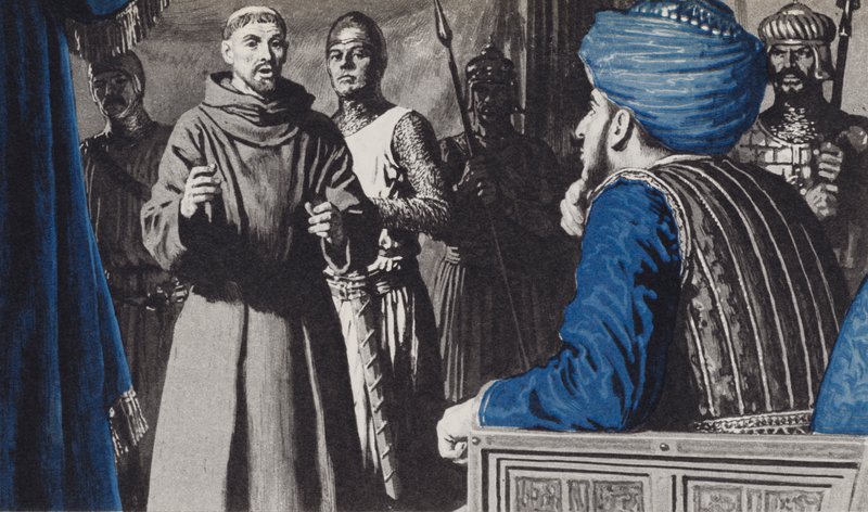 Francis prøvde å omvende den tyrkiske sultanen hvis tropper har okkupert den hellige byen Jerusalem av English School