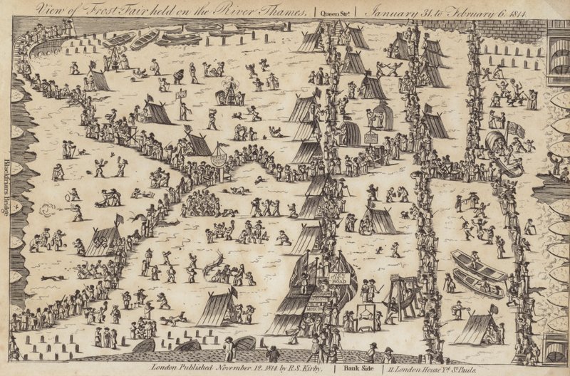 Frostmesse på Themsen, 1814 av English School