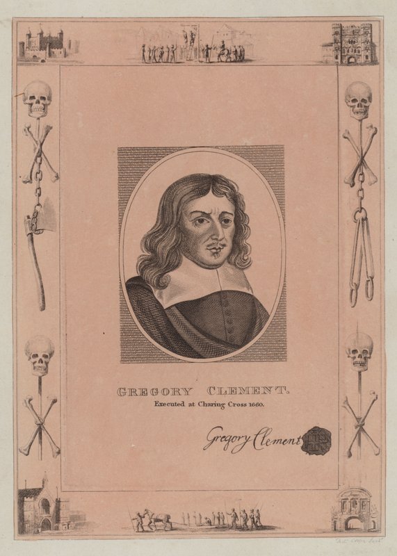 Gregory Clement, henrettet ved Charing Cross 1660 av English School